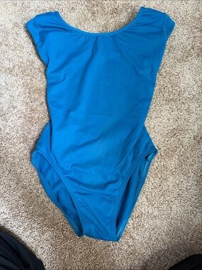 Solid Blue One-Piece Leotard